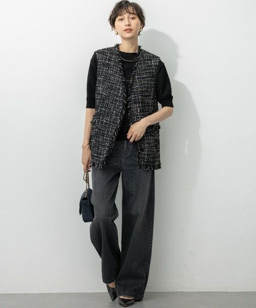 S size ONWARD(小さいサイズ) / エスサイズオンワード ニット・セーター | 【洗える/吊り干しOK】ヴィスコースストレッチ パフスリーブ ニット | 詳細7