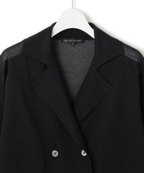 S size ONWARD(小さいサイズ) / エスサイズオンワード テーラードジャケット | 【洗える】シアー ダブルブレスト ニット ジャケット | 詳細7
