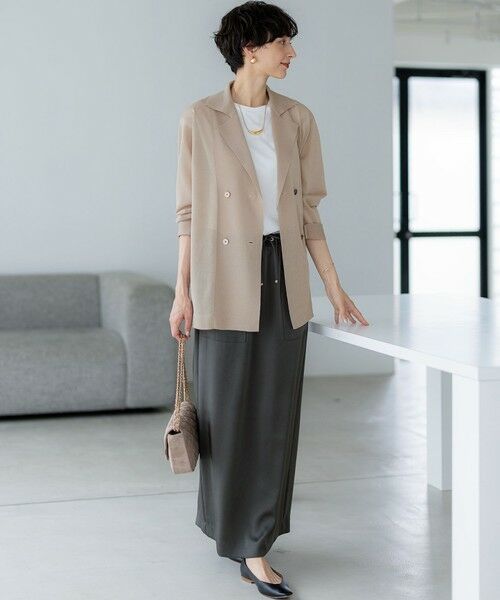 S size ONWARD(小さいサイズ) / エスサイズオンワード テーラードジャケット | 【洗える】シアー ダブルブレスト ニット ジャケット | 詳細14