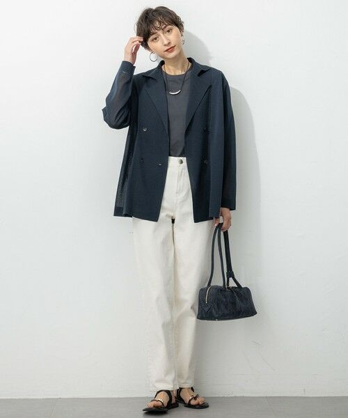 S size ONWARD(小さいサイズ) / エスサイズオンワード テーラードジャケット | 【洗える】シアー ダブルブレスト ニット ジャケット | 詳細16