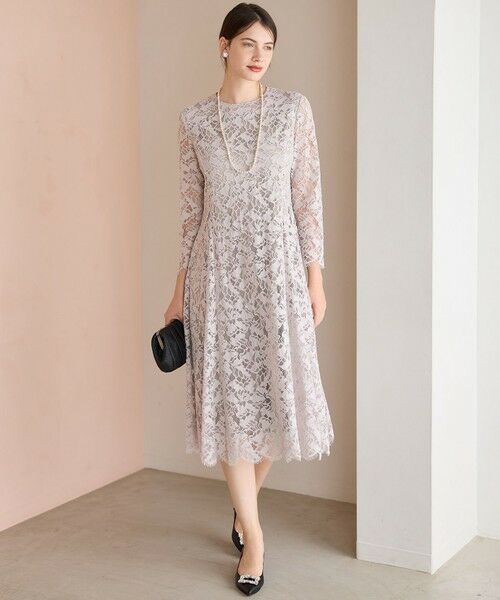 S size ONWARD(小さいサイズ) / エスサイズオンワード ドレス | 【APPLAUDIR】モールラインフラワーレース ドレス | 詳細1