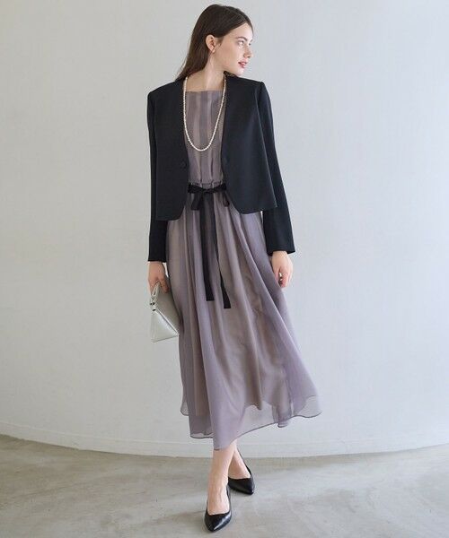 S size ONWARD(小さいサイズ) / エスサイズオンワード ドレス | 【APPLAUDIR】グロッシーオーガンザ ドレス | 詳細3