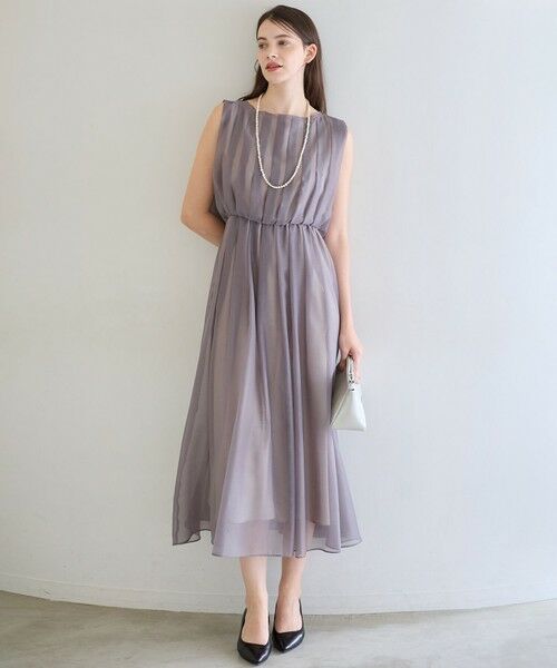 S size ONWARD(小さいサイズ) / エスサイズオンワード ドレス | 【APPLAUDIR】グロッシーオーガンザ ドレス | 詳細1