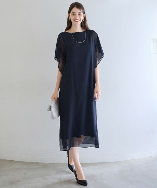 S size ONWARD(小さいサイズ) / エスサイズオンワード ドレス | 【APPLAUDIR】シフォンジョーゼット コンビドレス | 詳細2