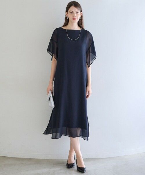 S size ONWARD(小さいサイズ) / エスサイズオンワード ドレス | 【APPLAUDIR】シフォンジョーゼット コンビドレス | 詳細3