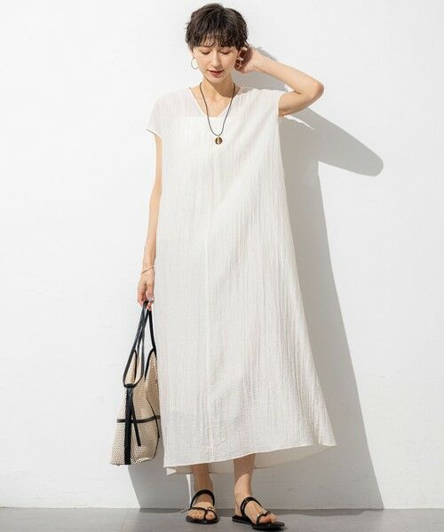 S size ONWARD(小さいサイズ) / エスサイズオンワード ロング・マキシ丈ワンピース | 【SLOW/一部店舗限定】ナチュラルピケワッシャー ワンピース | 詳細1