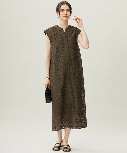 S size ONWARD(小さいサイズ) / エスサイズオンワード ロング・マキシ丈ワンピース | 【洗える】フラワータイルレース ワンピース | 詳細12