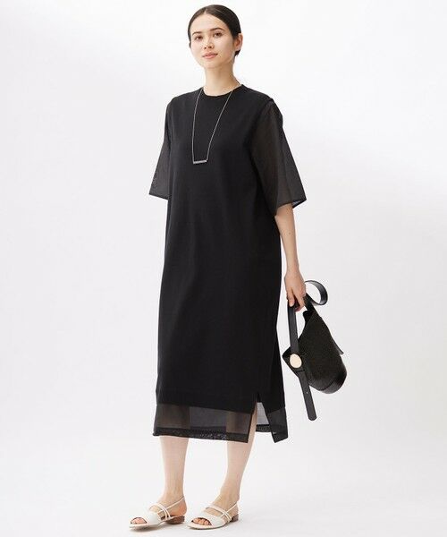 S size ONWARD(小さいサイズ) / エスサイズオンワード ロング・マキシ丈ワンピース | 【洗える】ハイツイストコットンアセテート ワンピース | 詳細9