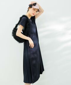 S size ONWARD(小さいサイズ) / エスサイズオンワード ロング・マキシ丈ワンピース | 【接触冷感・UVカット・洗える】ハイストレッチスムースサイドプリ−ツ ワンピース