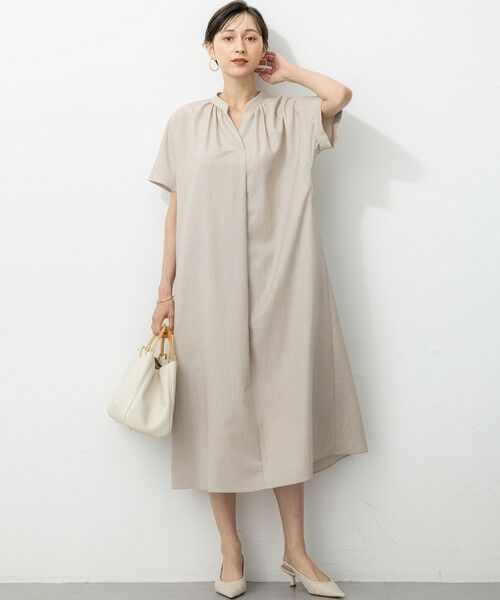 S size ONWARD(小さいサイズ) / エスサイズオンワード ロング・マキシ丈ワンピース | 【洗える】トリアセスラブストレッチ ワンピース | 詳細4