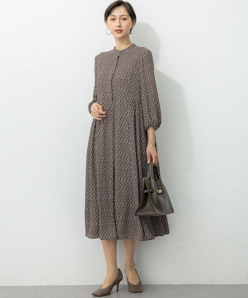 S size ONWARD(小さいサイズ) / エスサイズオンワード ロング・マキシ丈ワンピース | 【洗える】モダンジオメトリックプリント ワンピース | 詳細13