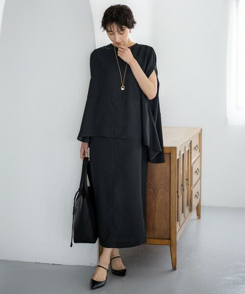 S size ONWARD(小さいサイズ) / エスサイズオンワード ロング・マキシ丈ワンピース | 【一部店舗限定/UVカット/洗える】ライトウェイトツイル ケープ付き ワンピース | 詳細3