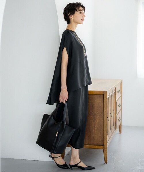 S size ONWARD(小さいサイズ) / エスサイズオンワード ロング・マキシ丈ワンピース | 【一部店舗限定/UVカット/洗える】ライトウェイトツイル ケープ付き ワンピース | 詳細4