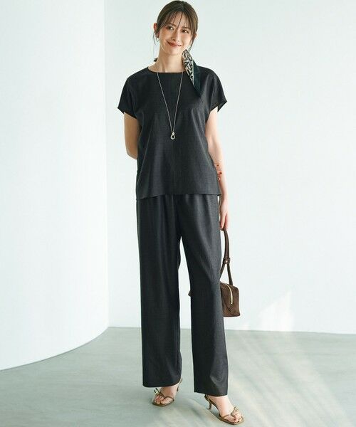 S size ONWARD(小さいサイズ) / エスサイズオンワード その他パンツ | 【洗える】トリアセスラブストレッチ ワイド パンツ | 詳細1