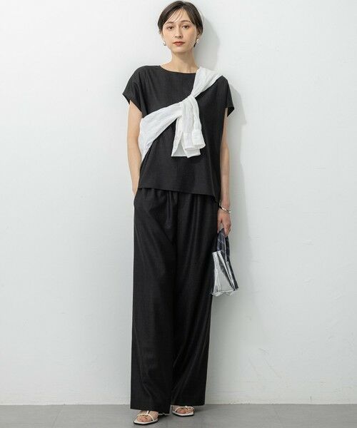 S size ONWARD(小さいサイズ) / エスサイズオンワード その他パンツ | 【洗える】トリアセスラブストレッチ ワイド パンツ | 詳細3