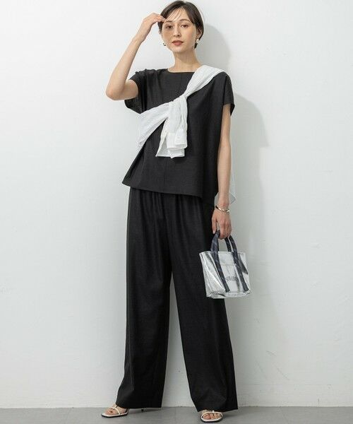 S size ONWARD(小さいサイズ) / エスサイズオンワード その他パンツ | 【洗える】トリアセスラブストレッチ ワイド パンツ | 詳細4