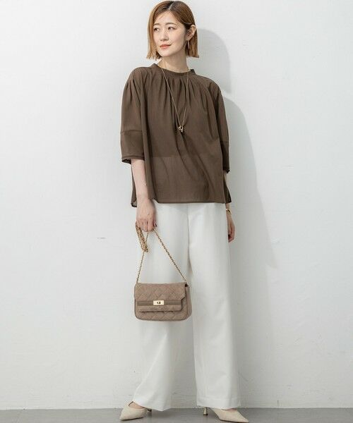 S size ONWARD(小さいサイズ) / エスサイズオンワード その他パンツ | 【撥水加工/洗える】ドライ2WAYストレッチ ドロスト ワイド パンツ | 詳細8