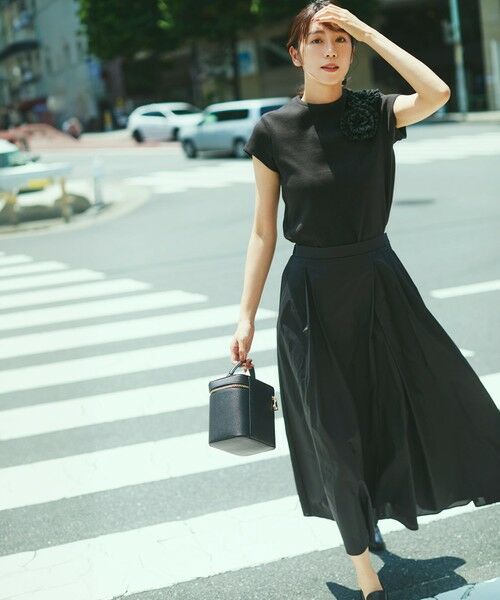 S size ONWARD(小さいサイズ) / エスサイズオンワード ミニ・ひざ丈スカート | 【洗える】ナイロンコットンポプリン タック スカート | 詳細3