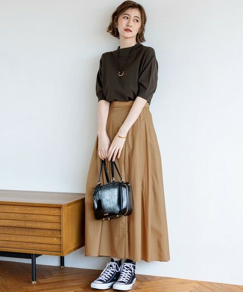 S size ONWARD(小さいサイズ) / エスサイズオンワード ミニ・ひざ丈スカート | 【洗える】ナイロンコットンポプリン タック スカート | 詳細10