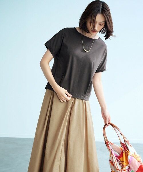 S size ONWARD(小さいサイズ) / エスサイズオンワード ミニ・ひざ丈スカート | 【洗える】ナイロンコットンポプリン タック スカート | 詳細7