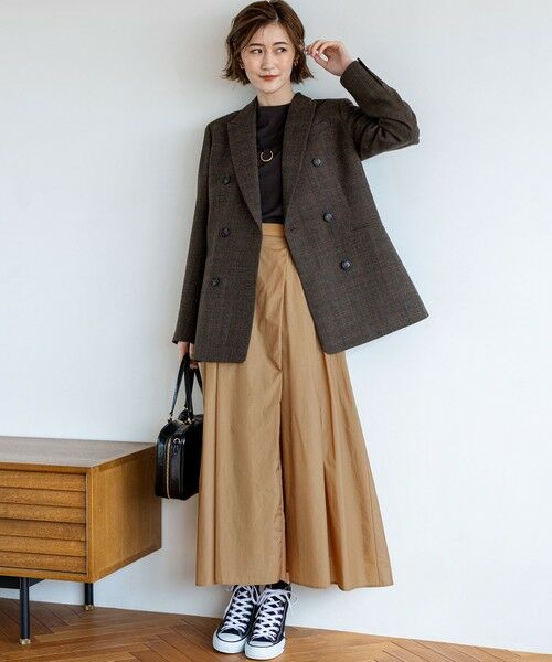 S size ONWARD(小さいサイズ) / エスサイズオンワード ミニ・ひざ丈スカート | 【洗える】ナイロンコットンポプリン タック スカート | 詳細8