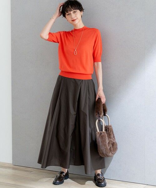 S size ONWARD(小さいサイズ) / エスサイズオンワード ミニ・ひざ丈スカート | 【洗える】ナイロンコットンポプリン タック スカート | 詳細18