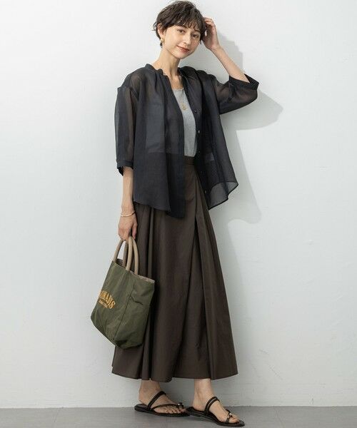 S size ONWARD(小さいサイズ) / エスサイズオンワード ミニ・ひざ丈スカート | 【洗える】ナイロンコットンポプリン タック スカート | 詳細20