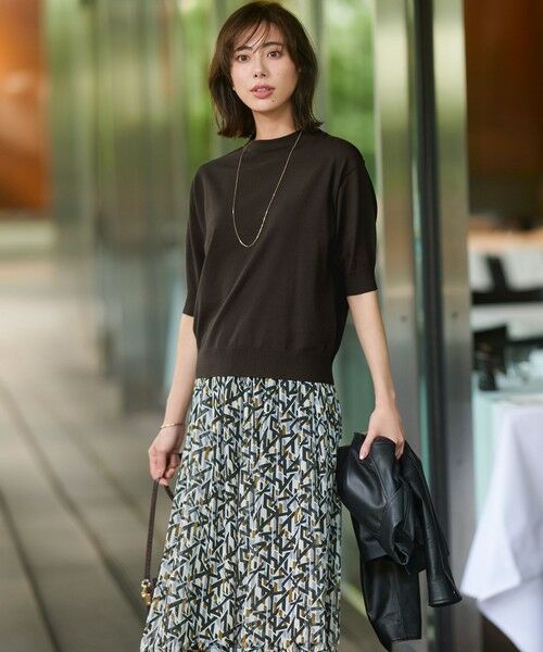 S size ONWARD(小さいサイズ) / エスサイズオンワード ミニ・ひざ丈スカート | 【洗える】Ratti アブストラクトプリント スカート | 詳細1