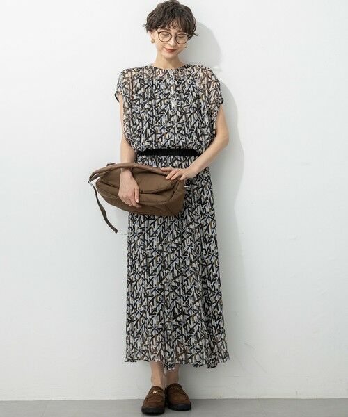 S size ONWARD(小さいサイズ) / エスサイズオンワード ミニ・ひざ丈スカート | 【洗える】Ratti アブストラクトプリント スカート | 詳細3