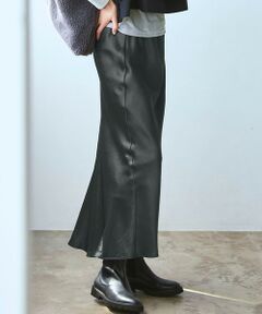 S size ONWARD(小さいサイズ) / エスサイズオンワード ミニ・ひざ丈スカート | 【洗える】テクスチャーサテン ナロー スカート