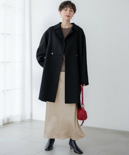 S size ONWARD(小さいサイズ) / エスサイズオンワード ミニ・ひざ丈スカート | 【洗える】テクスチャーサテン ナロー スカート | 詳細21