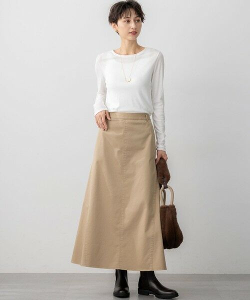 S size ONWARD(小さいサイズ) / エスサイズオンワード ミニ・ひざ丈スカート | 【洗える】ストレッチギャバ チノ スカート | 詳細5