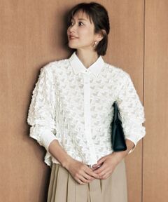 S size ONWARD(小さいサイズ) / エスサイズオンワード シャツ・ブラウス | シアージオメトリックジャカードクロップド丈 ブラウス