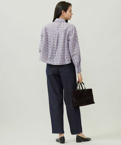 S size ONWARD(小さいサイズ) / エスサイズオンワード シャツ・ブラウス | シアージオメトリックジャカードクロップド丈 ブラウス | 詳細4