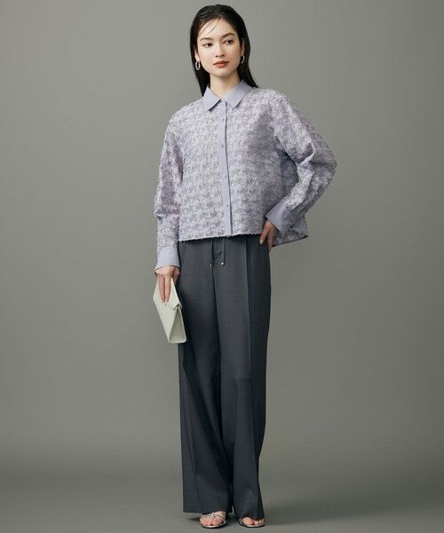 S size ONWARD(小さいサイズ) / エスサイズオンワード シャツ・ブラウス | シアージオメトリックジャカードクロップド丈 ブラウス | 詳細5