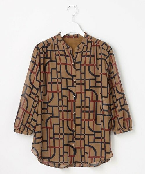 S size ONWARD(小さいサイズ) / エスサイズオンワード シャツ・ブラウス | ジオメトリックレトロプリント ブラウス | 詳細3