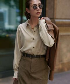 S size ONWARD(小さいサイズ) / エスサイズオンワード シャツ・ブラウス | 【見上愛さん着用/Oggi10月号掲載/洗える】スエーディーサテン シャツ