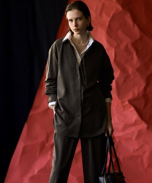 S size ONWARD(小さいサイズ) / エスサイズオンワード シャツ・ブラウス | 【見上愛さん着用/Oggi10月号掲載/洗える】スエーディーサテン シャツ | 詳細21