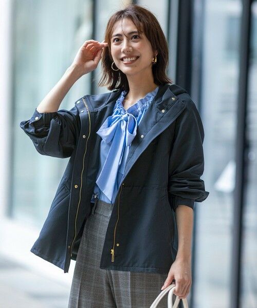 S size ONWARD(小さいサイズ)/エスサイズオンワード 【撥水・洗える】フーディショート ブルゾン ネイビー XS S size ONWARD(小さいサイズ)/エスサイズオンワード 【撥水・洗える】フーディショート ブルゾン ネイビー XS