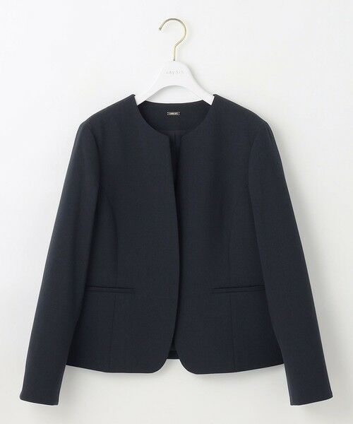 S size ONWARD(小さいサイズ) / エスサイズオンワード ノーカラージャケット | 【WEB限定・UVカット・アンチピリング】ウーステッドエステル クルーネック ジャケット | 詳細18