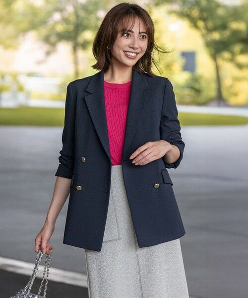 S size ONWARD(小さいサイズ) / エスサイズオンワード テーラードジャケット | 【UVカット・アンチピリング・洗える】ウーステッドエステル テーラードジャケット | 詳細17