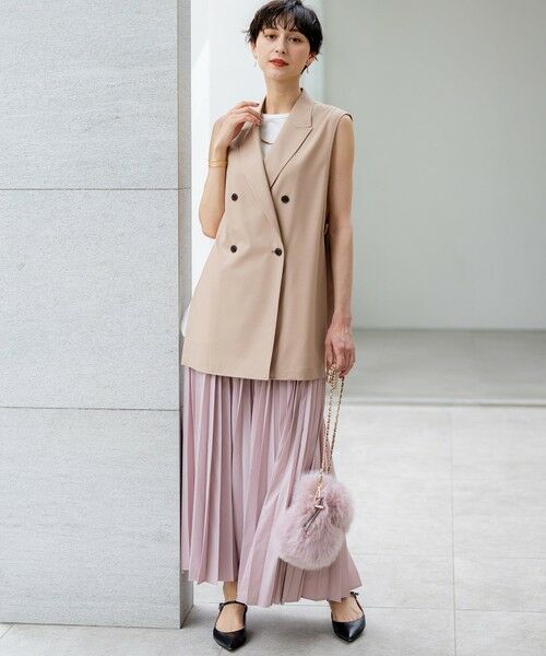 S size ONWARD(小さいサイズ) / エスサイズオンワード その他アウター | 【洗える】TWマットクロス テーラード ジレ | 詳細20