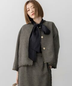 S size ONWARD(小さいサイズ) / エスサイズオンワード その他アウター | ツイーディーカラーミックス ノーカラー ジャケット