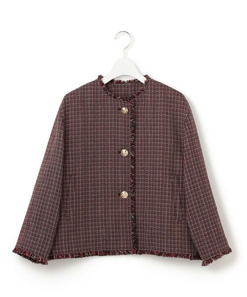 S size ONWARD(小さいサイズ) / エスサイズオンワード その他アウター | ツイーディーカラーミックス ノーカラー ジャケット | 詳細4