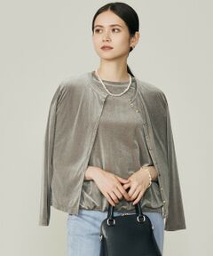 S size ONWARD(小さいサイズ) / エスサイズオンワード カーディガン・ボレロ | シアーベロア カーディガン