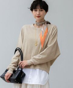 S size ONWARD(小さいサイズ) / エスサイズオンワード カットソー | 【洗える】シャイニーコットンテリー ドルマン スウェット