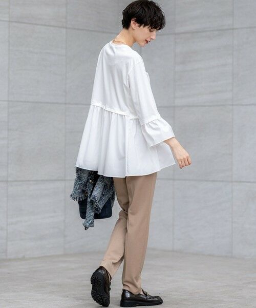 S size ONWARD(小さいサイズ) / エスサイズオンワード カットソー | 【洗える】シルキータフタコンビ ペプラム カットソー | 詳細2