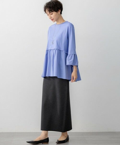 S size ONWARD(小さいサイズ) / エスサイズオンワード カットソー | 【洗える】シルキータフタコンビ ペプラム カットソー | 詳細8