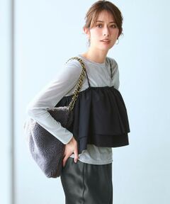 S size ONWARD(小さいサイズ) / エスサイズオンワード カットソー | 【洗える】シアーベロア ロングスリーブ Tシャツ