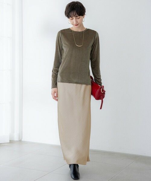 S size ONWARD(小さいサイズ) / エスサイズオンワード カットソー | 【洗える】シアーベロア ロングスリーブ Tシャツ | 詳細8